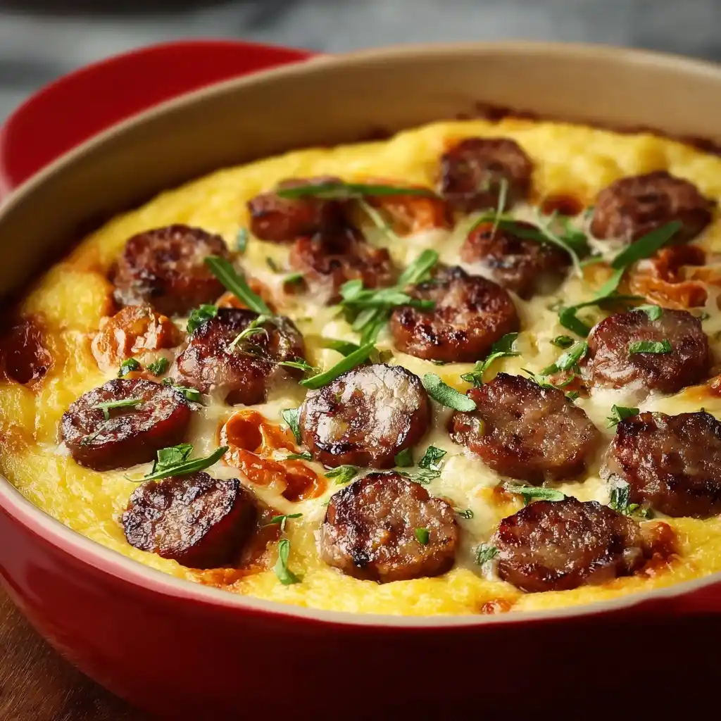 Sausage and Polenta Bake