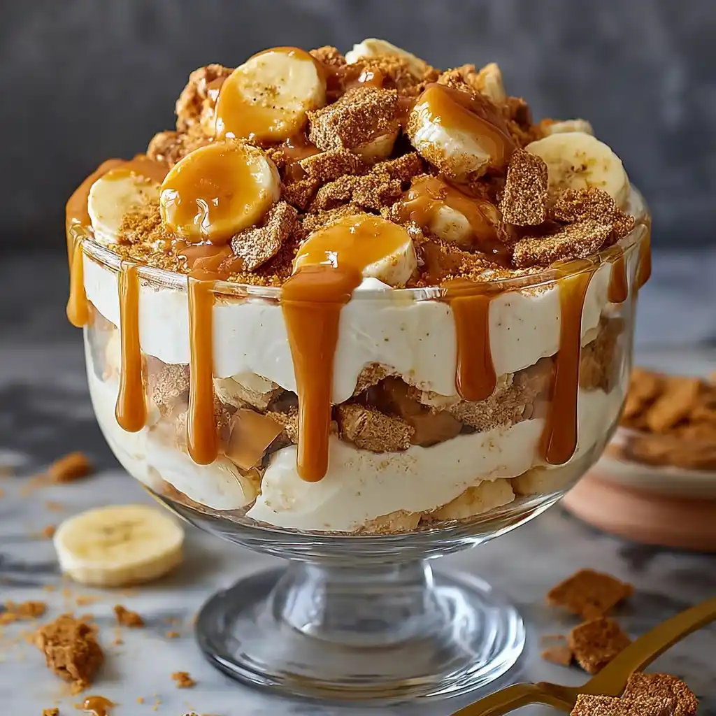 Ultimate Biscoff Banana Pudding Recipe Easy Biscoff Banana Pudding With Caramel Homemade Caramel Drizzle For Banana Puddin...