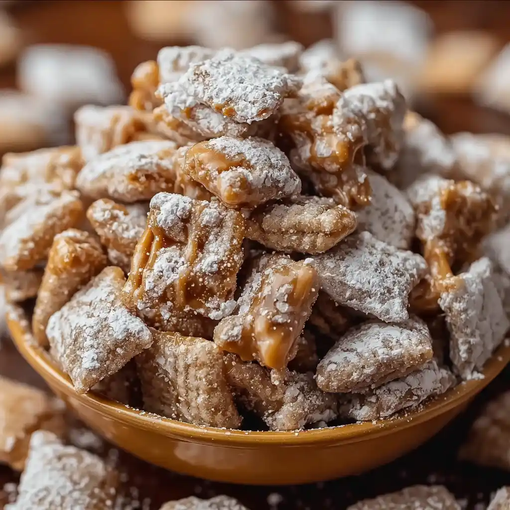 Caramel Apple Puppy Chow Recipe Best Caramel Apple Puppy Chow Homemade Caramel Apple Puppy Chow Gluten Free Caramel Apple ...