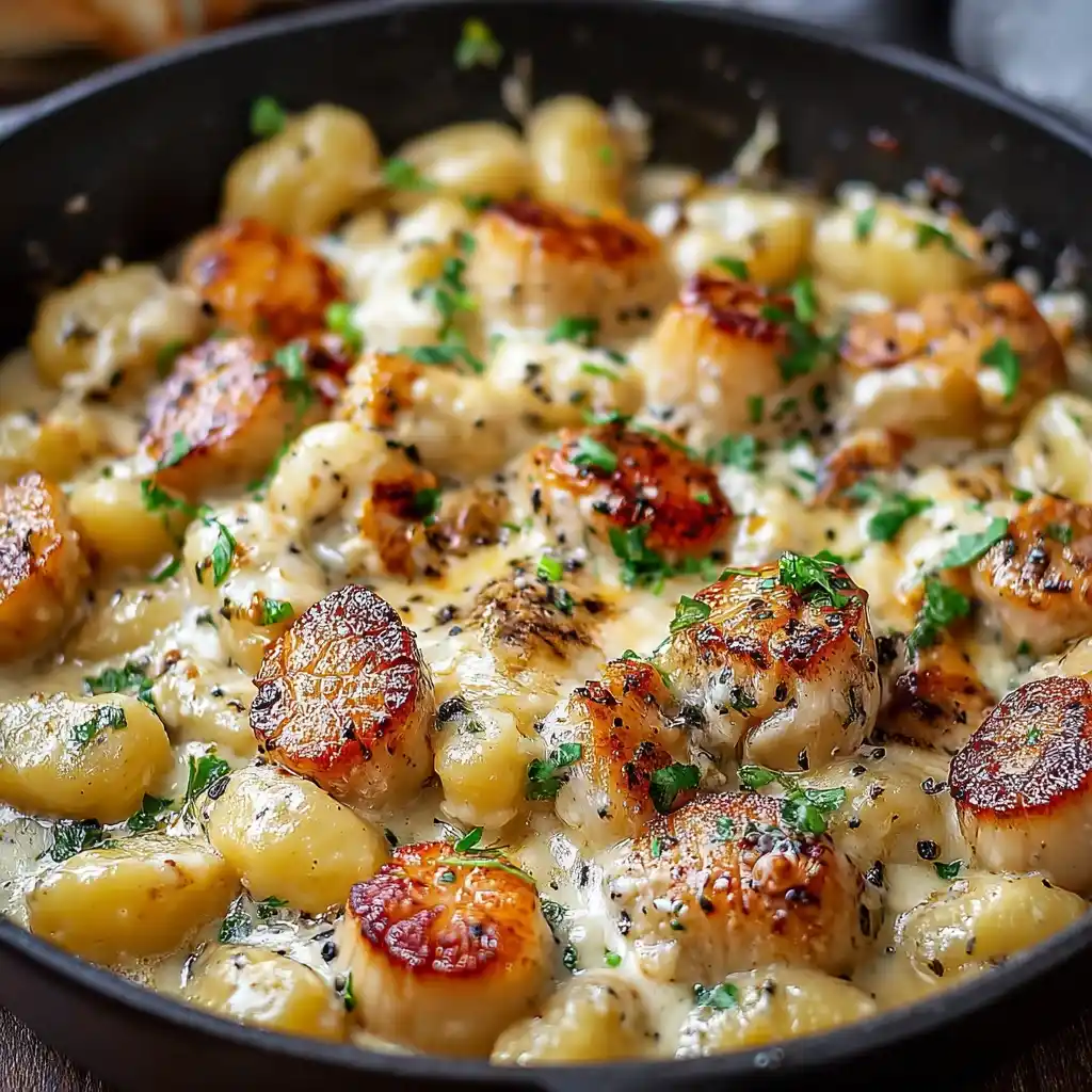 Quick Garlic Chicken Gnocchi Recipe Easy Skillet Chicken Gnocchi Dinner 1-minute Garlic Chicken Gnocchi Meal Best Garlic C...