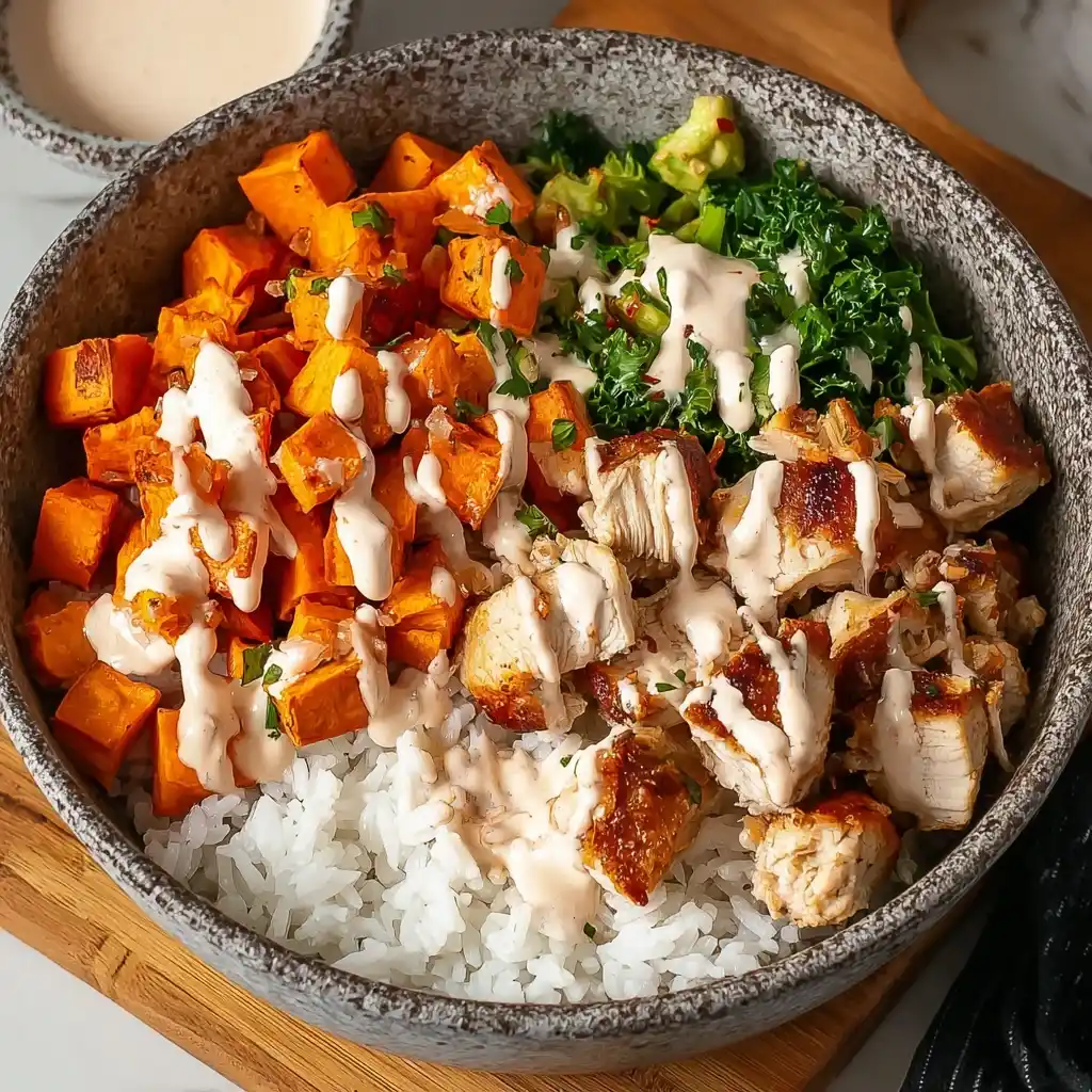 Healthy Chicken And Sweet Potato Rice Bowl