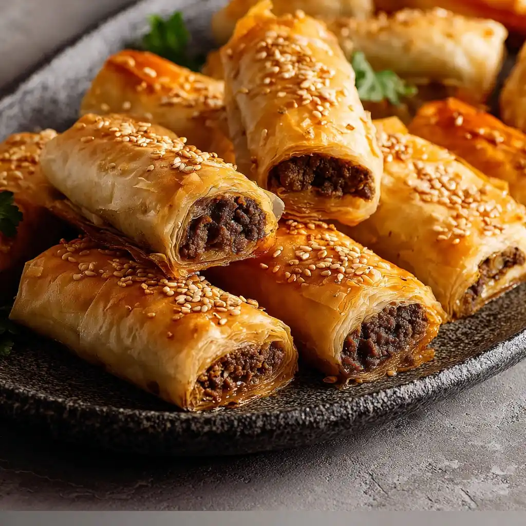 Phyllo Rolls with Ground Beef