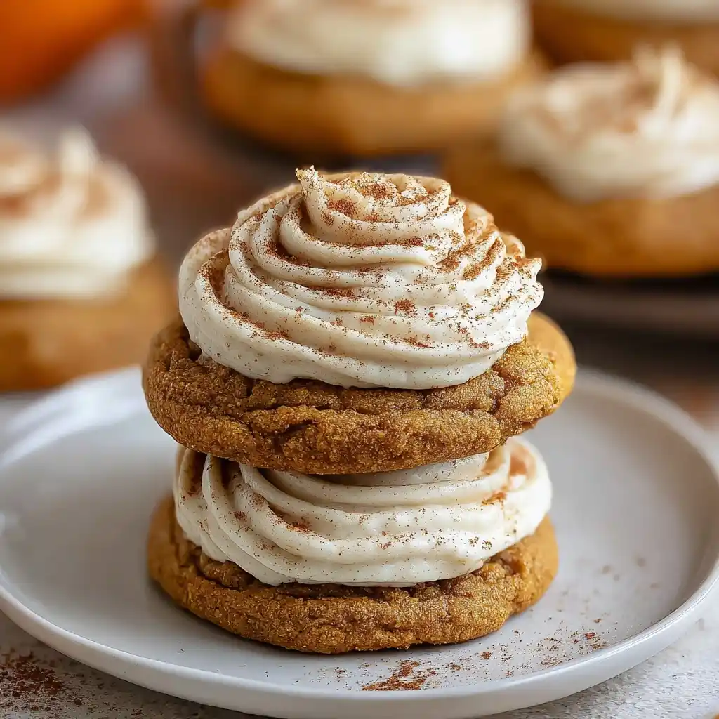 Best Soft Pumpkin Cookies Recipe Easy Cream Cheese Frosting For Cookies Homemade Pumpkin Cookies With Frosting Soft Pumpki...