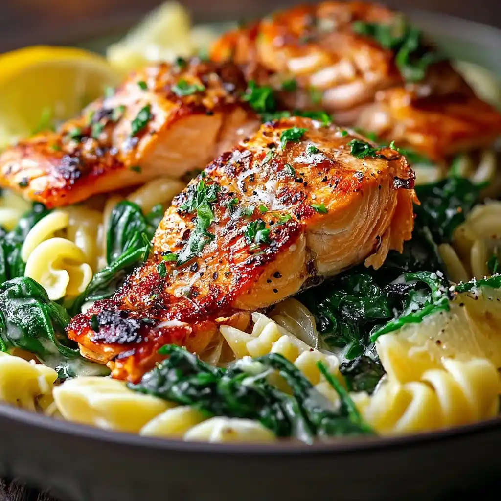 Salmon Spinach Pasta