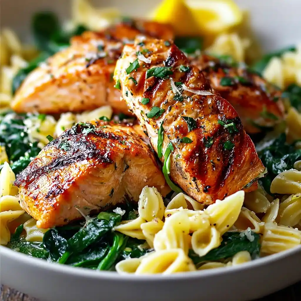 Salmon Spinach Pasta