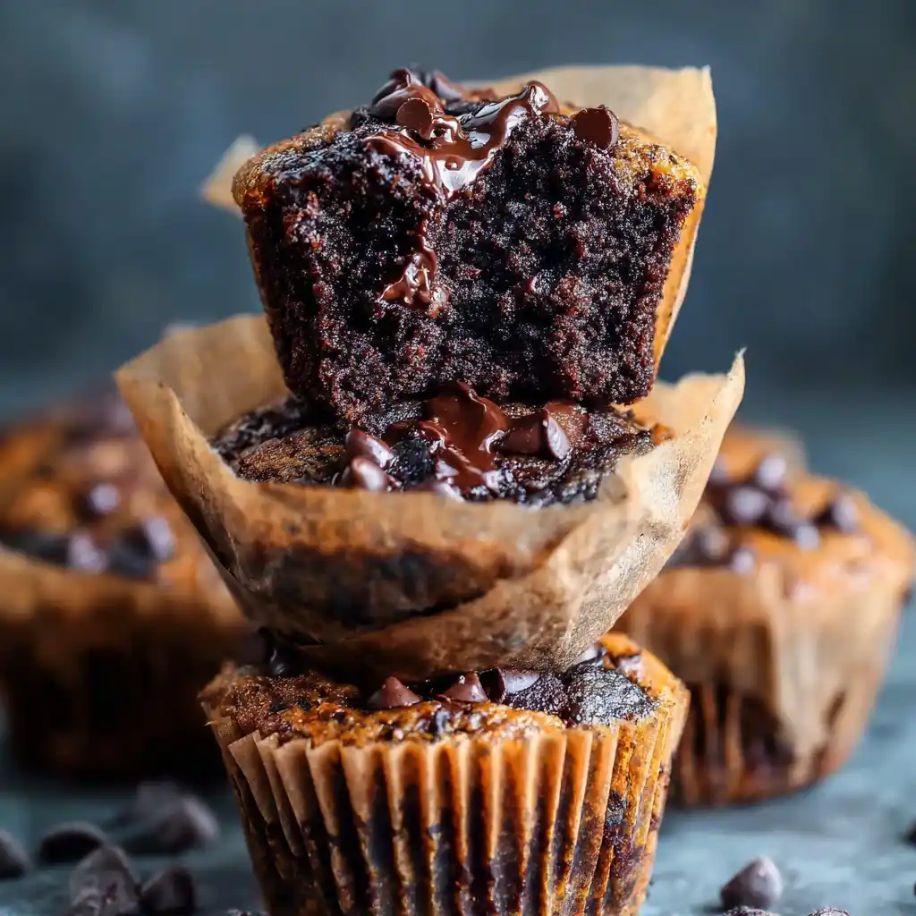 Best Chocolate Pumpkin Muffins Recipe Easy Chocolate Pumpkin Muffin Baking Homemade Moist Chocolate Pumpkin Muffins Low Ca...