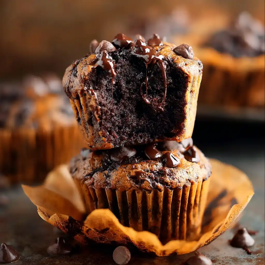 Best Chocolate Pumpkin Muffins Recipe Easy Chocolate Pumpkin Muffin Baking Homemade Moist Chocolate Pumpkin Muffins Low Ca...