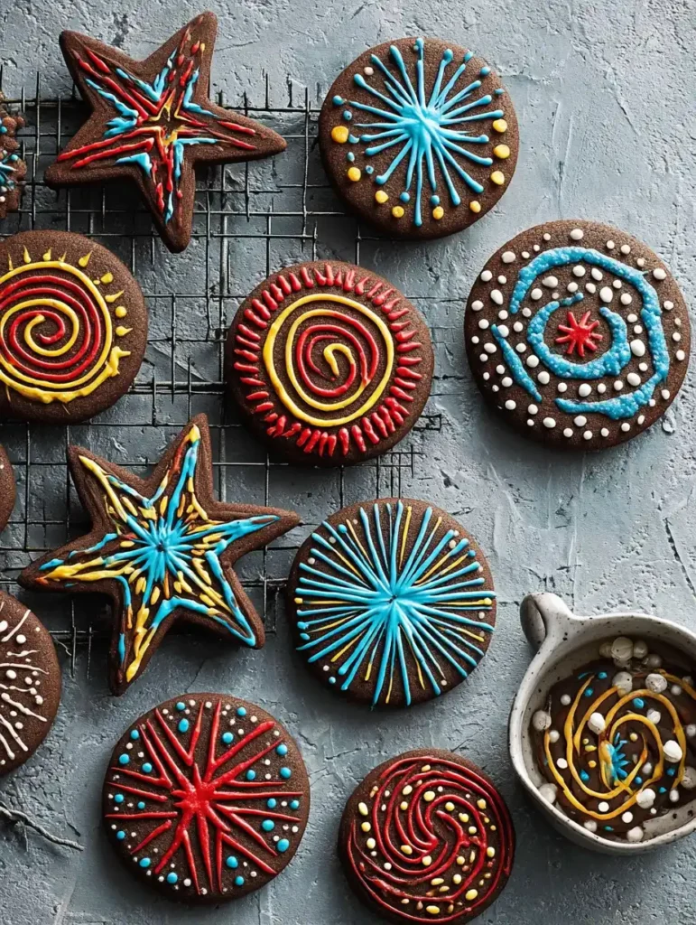 Cookies Bonfire Night Autumnal Spiced Biscuits Firework Designs Bonfire Night