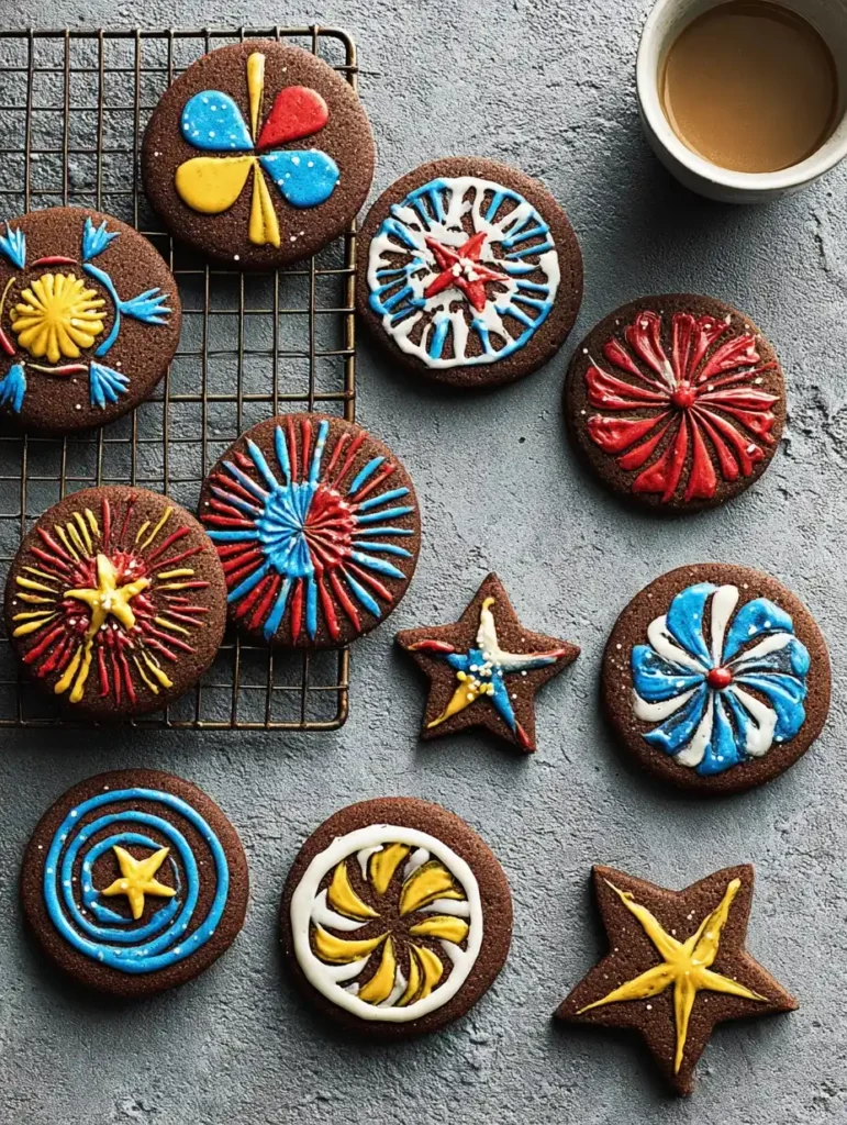 Cookies Bonfire Night Autumnal Spiced Biscuits Firework Designs Bonfire Night