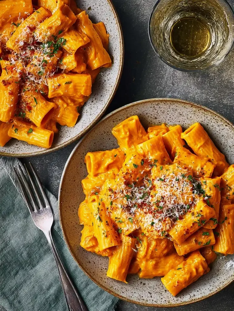 Pumpkin Pasta Mascarpone Parmesan Silky Sauce Autumn Creamy