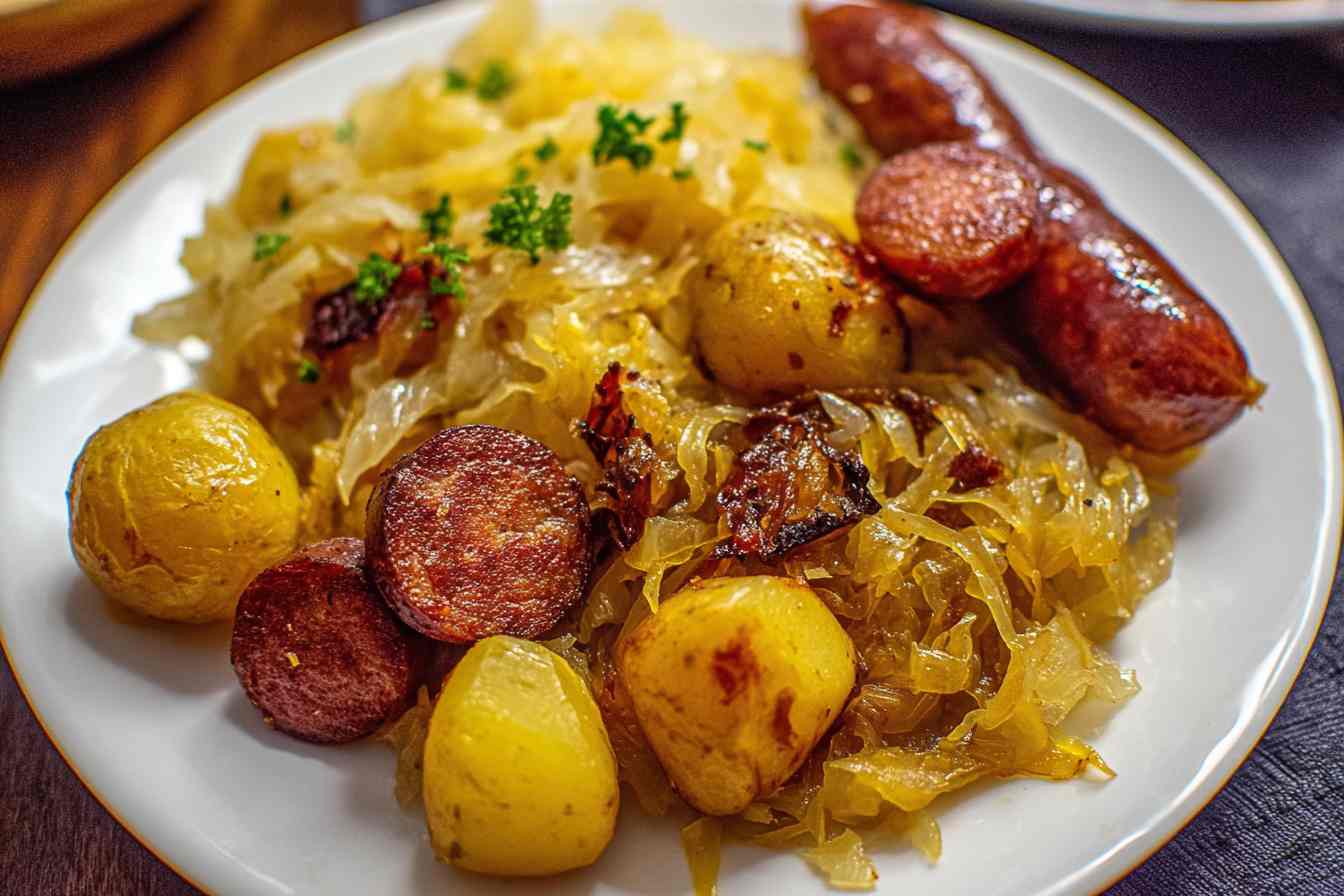 Hearty Polish Sausage, Sauerkraut and Potato