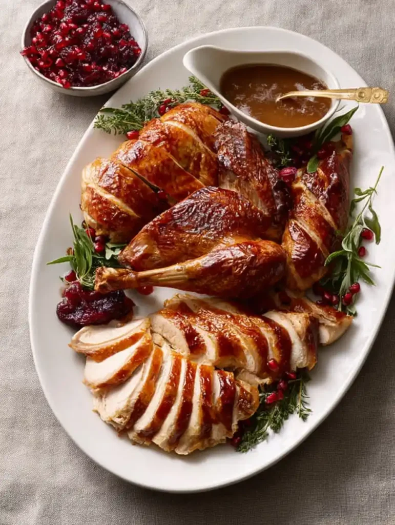 Pomegranate Glazed Turkey Recipe Best Pomegranate Turkey Glaze Ideas How To Make Brown Butter Gravy Pomegranate Turkey Tha...