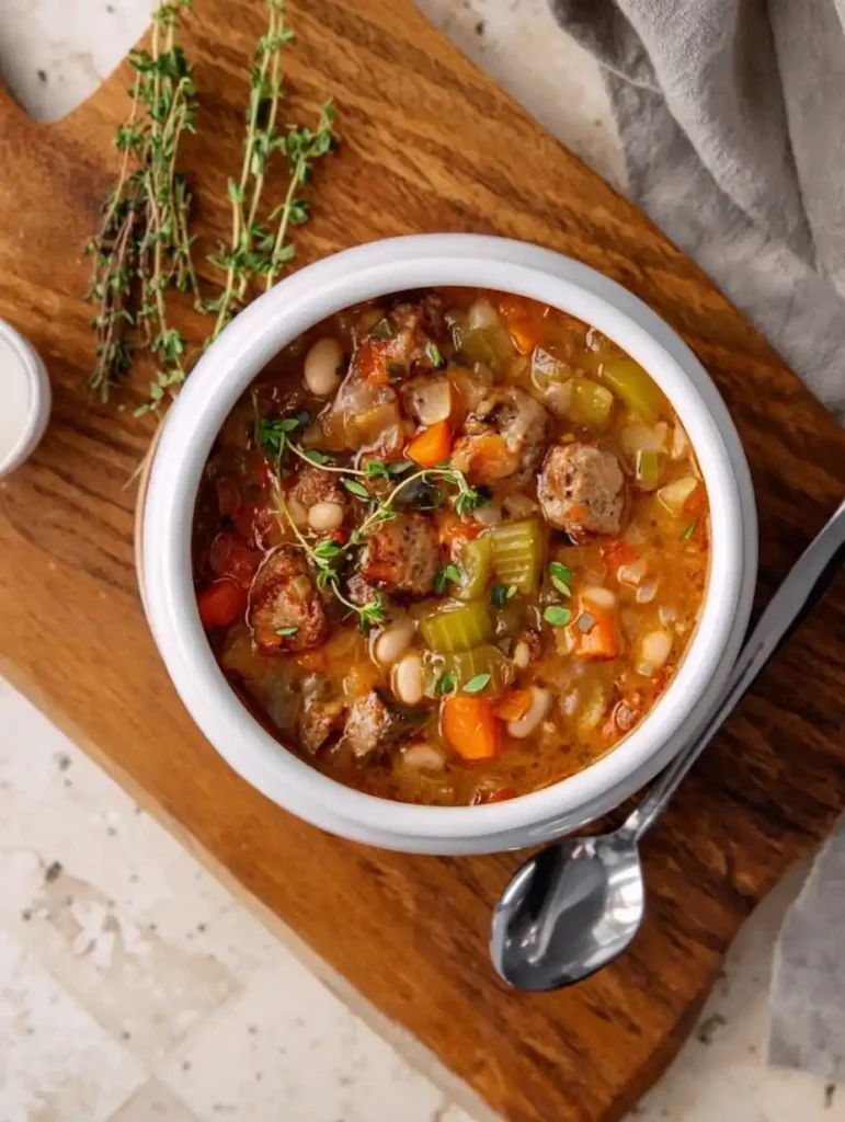 Sausage And White Bean Soup Recipe Healthy Sausage Kale White Bean Soup Slow Cooker Sausage And White Bean Soup Spicy Ital...