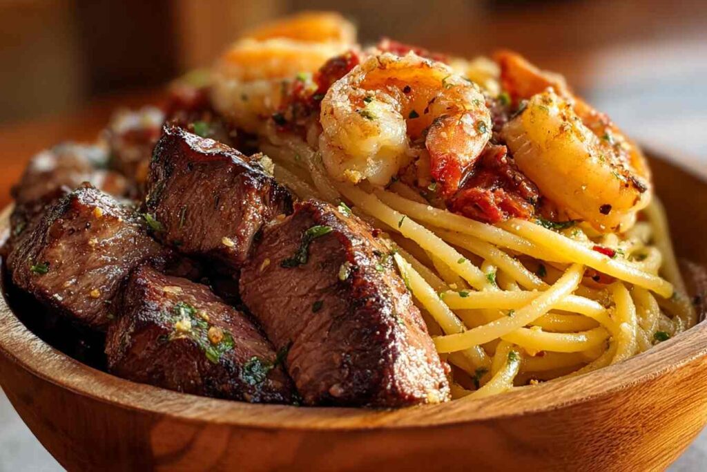 Calabrian Steak And Shrimp Bucatini Recipe Best Shrimp And Steak Bucatini Where To Buy Calabrian Steak And Shrimp Low-calo...