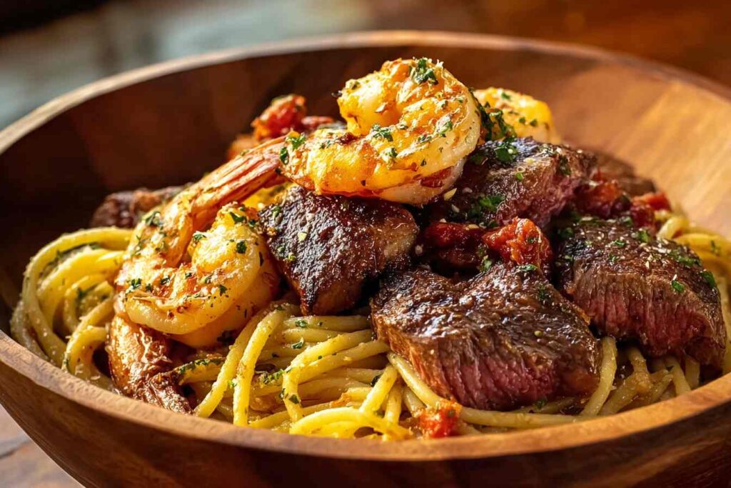 Calabrian Steak And Shrimp Bucatini Recipe Best Shrimp And Steak Bucatini Where To Buy Calabrian Steak And Shrimp Low-calo...