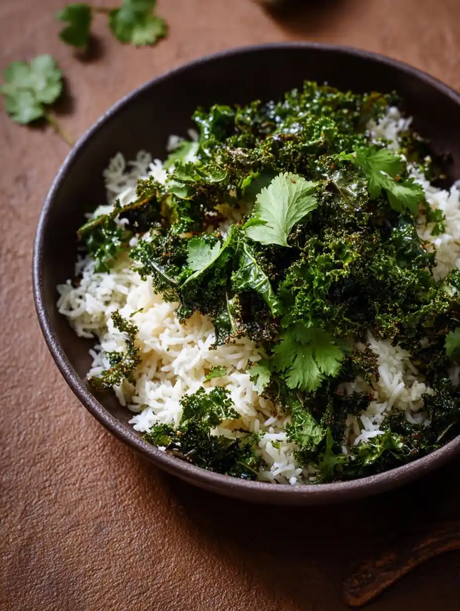 Spicy Coconut Pilaf With Crispy Kale