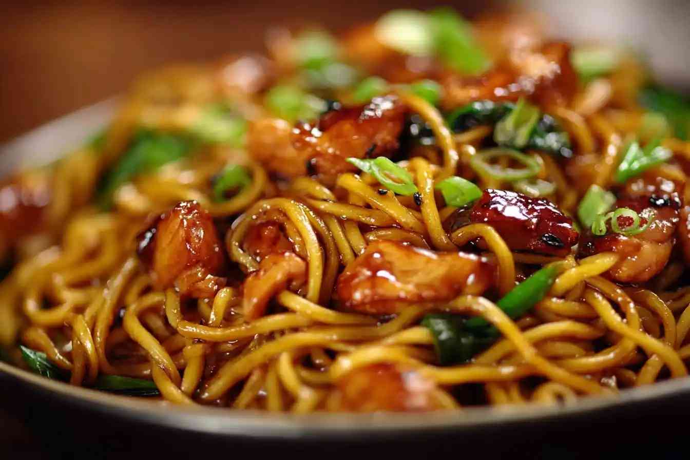Sticky Garlic Chicken Noodles