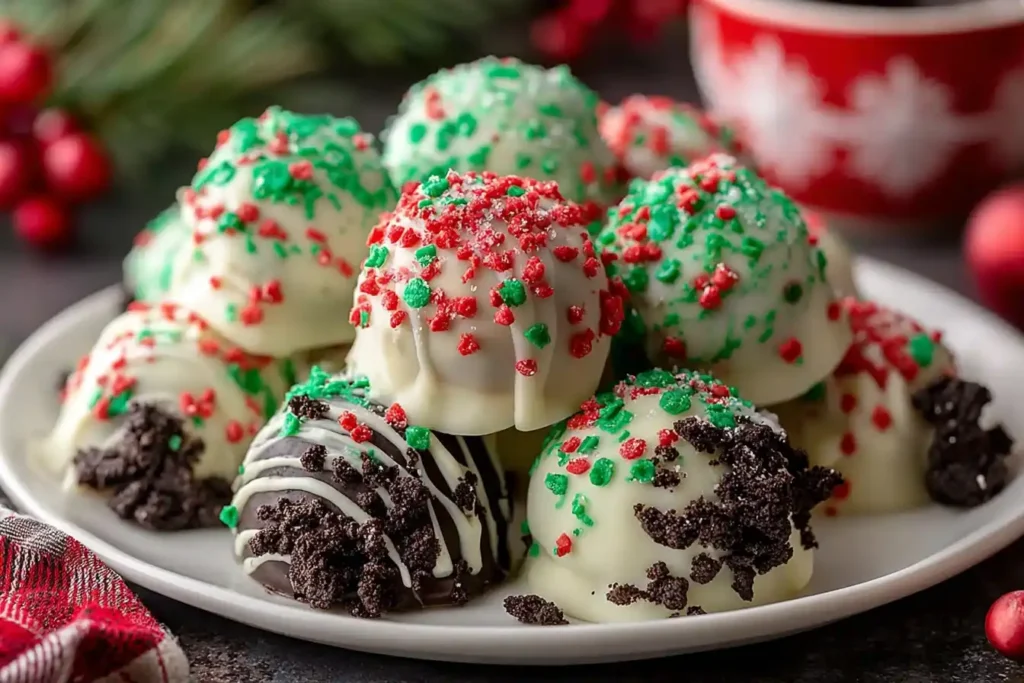 Easy No-bake Grinch Oreo Truffles Recipe How To Make Grinch Oreo Truffles No Bake Best No Bake Grinch Oreo Truffle Ideas G...