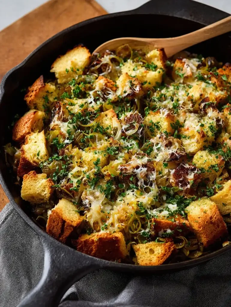 Vegan Herb Bread Pudding Recipe Caramelized Leeks Bread Pudding Vegan Easy Vegan Bread Pudding With Leeks Homemade Vegan C...