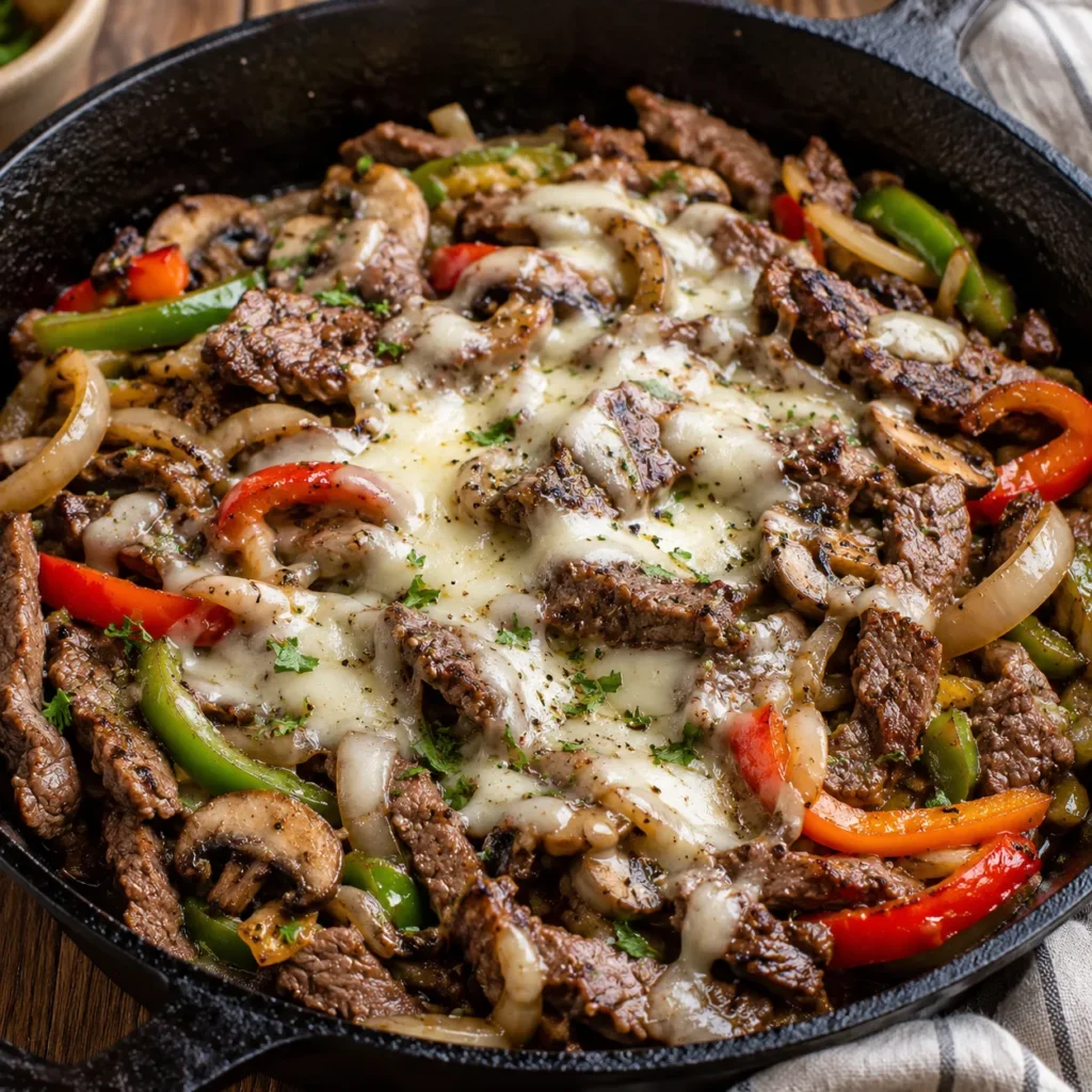Keto Philly Cheesesteak Skillet