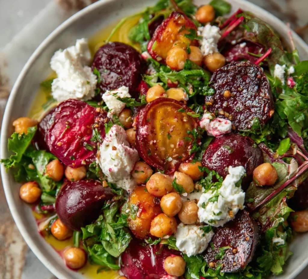 Chickpea Beet and Feta Salad & Delicious and Tasty - Chickpea Beet and Feta Salad & Delicious and Tasty