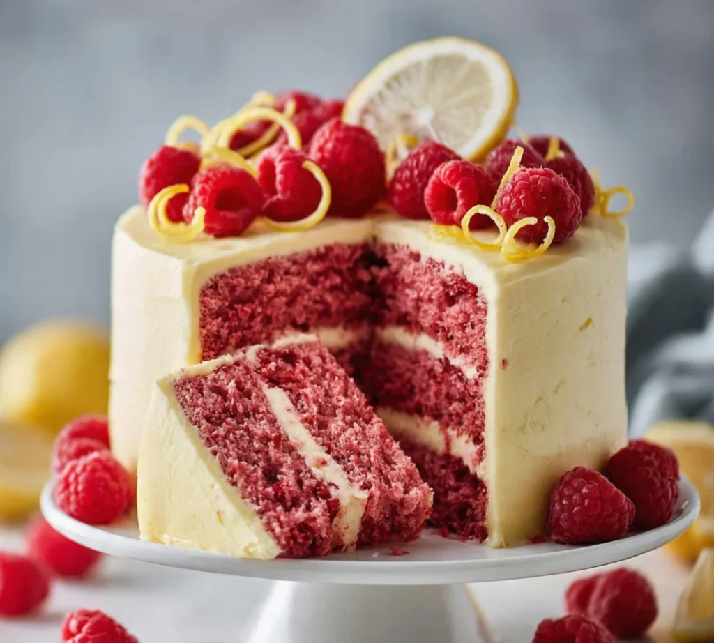 Raspberry Cake with Lemon Buttercream & Easy and Tasty - Raspberry Cake with Lemon Buttercream & Easy and Tasty