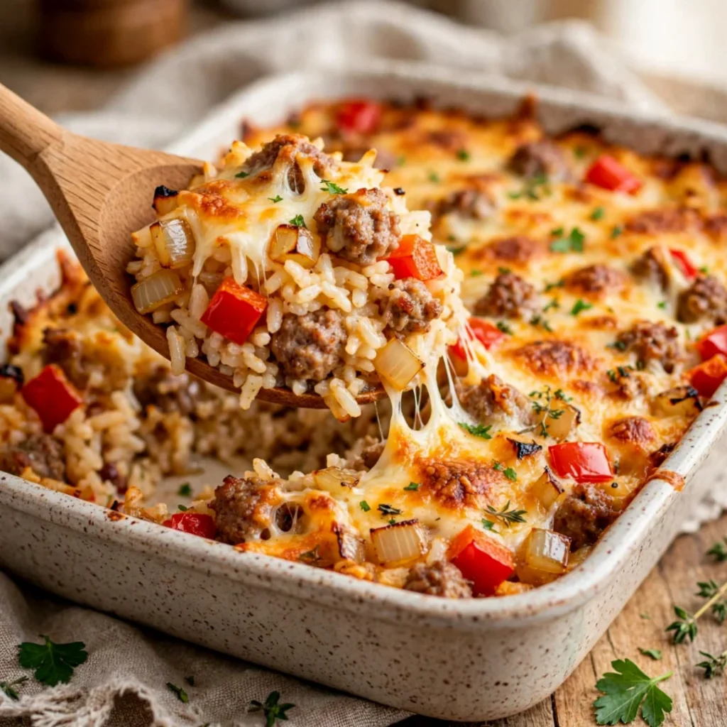 Sausage and Rice Casserole - Sausage and Rice Casserole