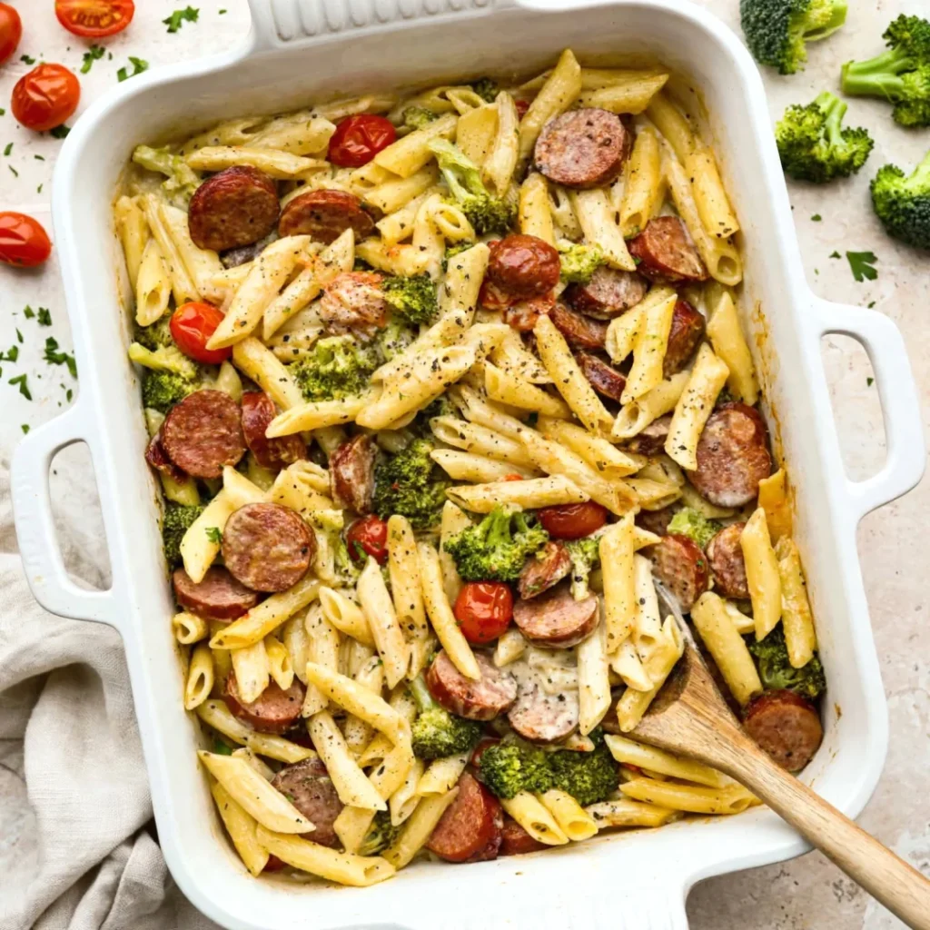 Creamy Sausage Pasta Bake - Creamy Sausage Pasta Bake