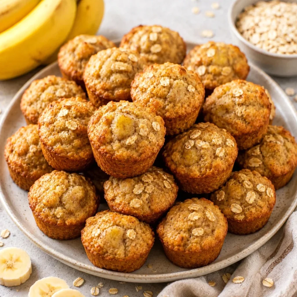 Sweet Peanut-Free Banana and Oat Mini Muffins – Easy and Moist - Sweet Peanut-Free Banana and Oat Mini Muffins – Easy and Moist