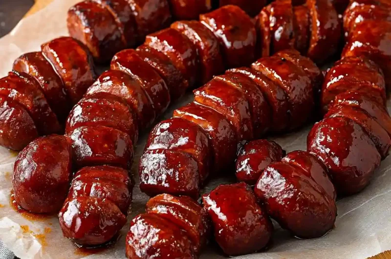 BBQ Hasselback Smoked Sausages