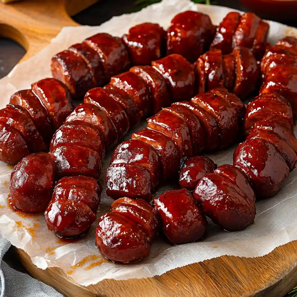 BBQ Hasselback Smoked Sausages