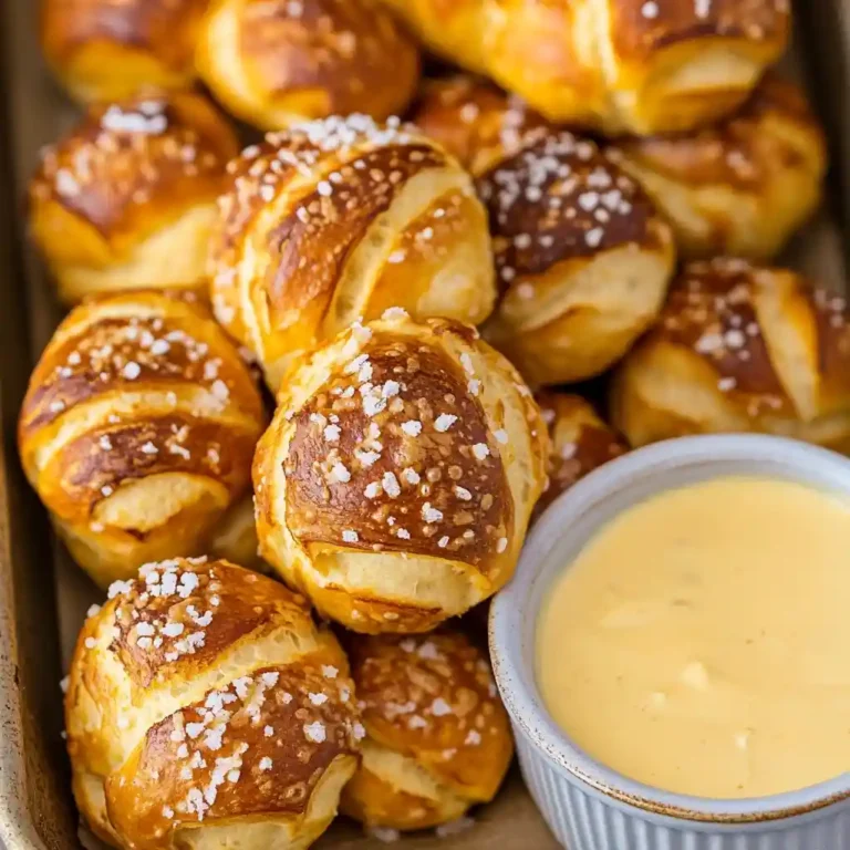 Biscuit Pretzel Bites with Cheese Sauce