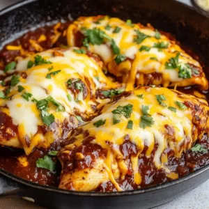 Cheesy Salsa Chicken (Easy Taco Chicken Skillet)
