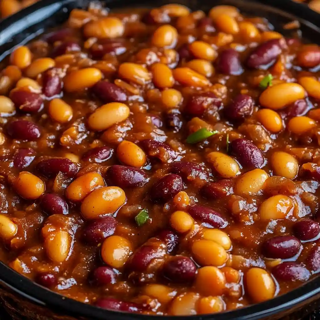 Crockpot Bourbon Brown Sugar Baked Beans