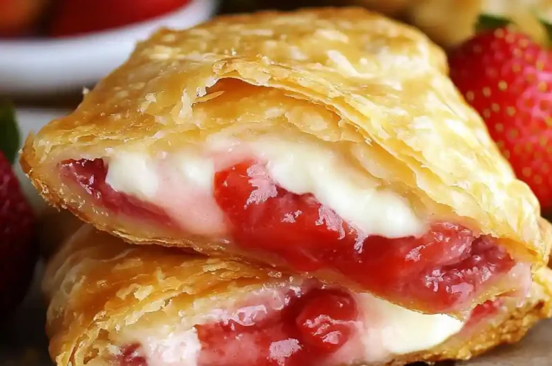 Deep Fried Strawberry Cheesecake Pies (Just 6 Ingredients!)