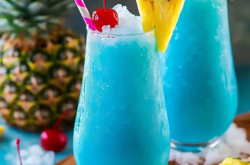 Frozen Blue Hawaiian Cocktail (Creamy Tropical Rum Drink)