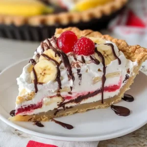 No Bake Banana Split Pie