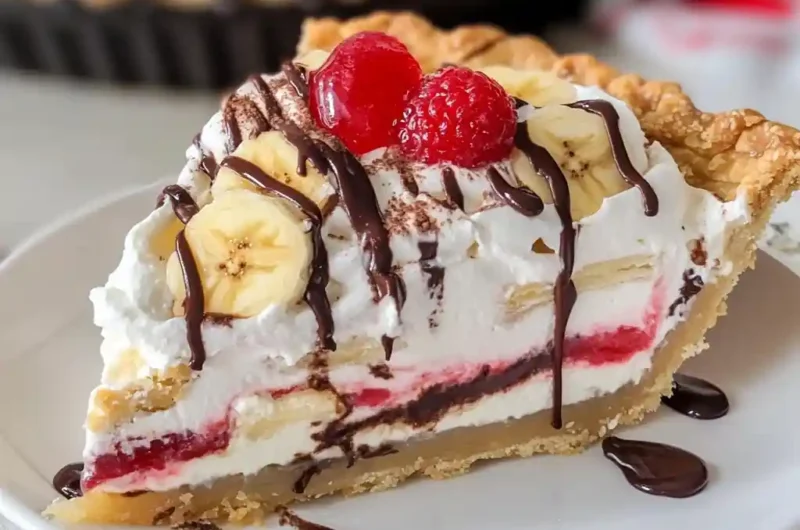 No Bake Banana Split Pie