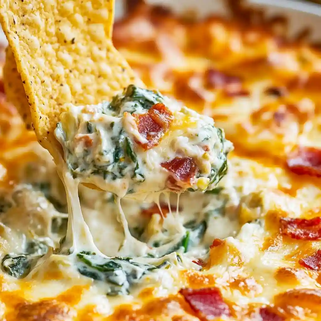 Spinach Artichoke Dip (with Bacon)