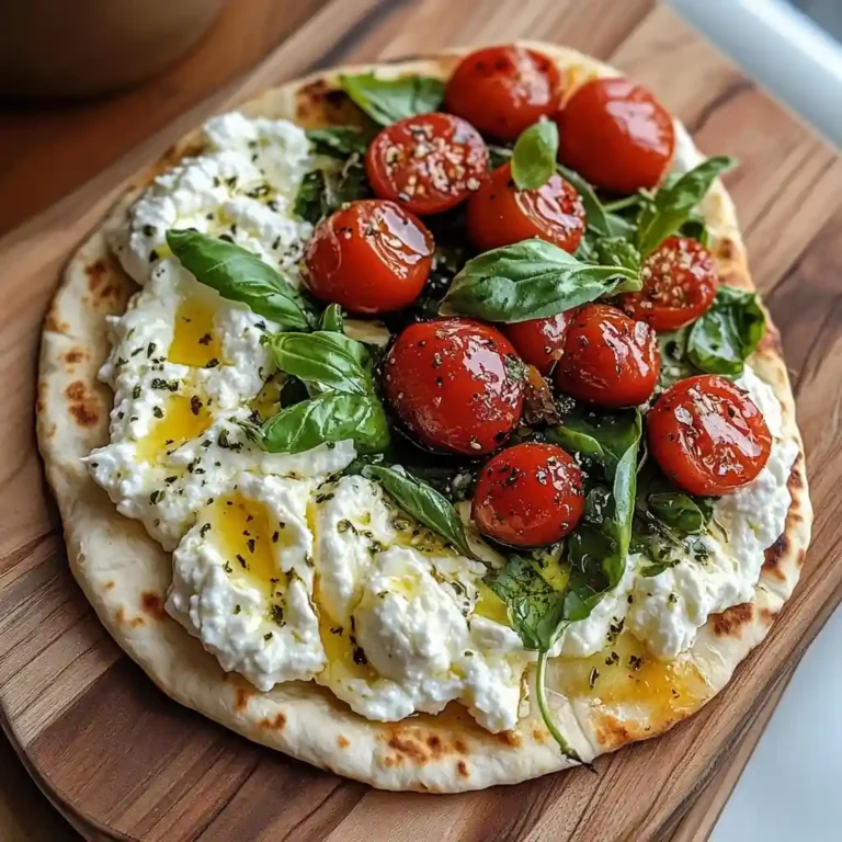 Caprese Pita Flatbread with Whipped Lemon Feta