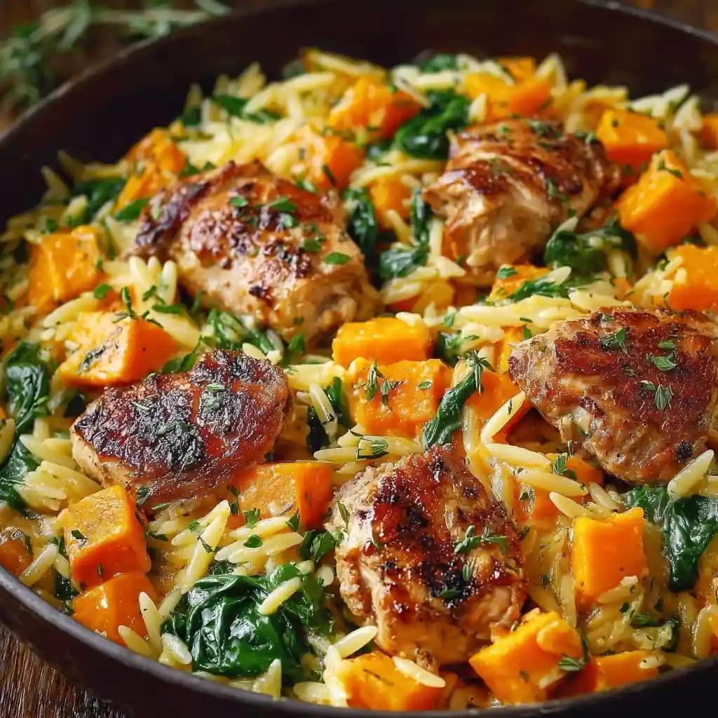 Chicken Orzo with Butternut Squash