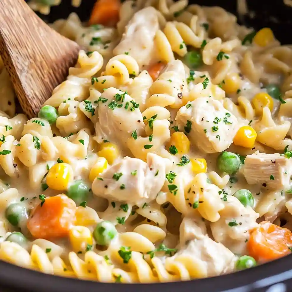 Crock Pot Chicken Pot Pie Pasta