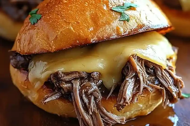 Hearty Slow Cooker French Dip Sandwiches