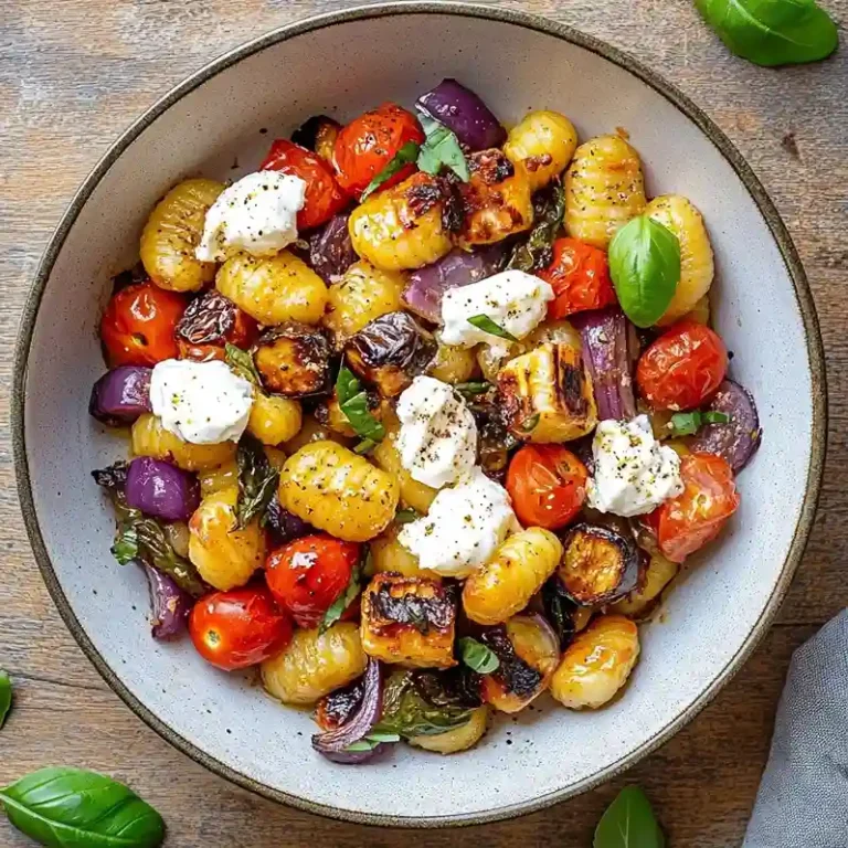 baked goncchi with summer vegetables