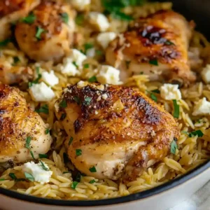 One-pan Greek Chicken and Risoni (Orzo)