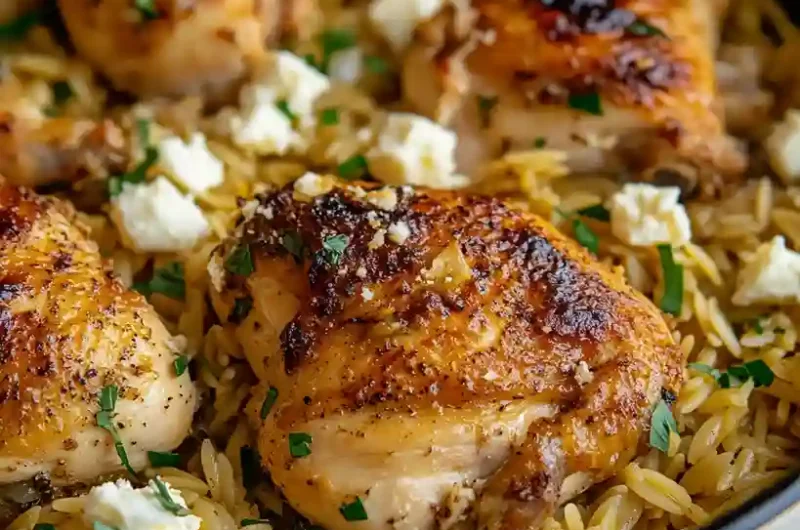 One-pan Greek Chicken and Risoni (Orzo)