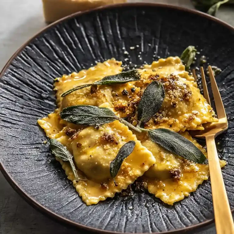 Sage Butter Pumpkin Cheese Ravioli