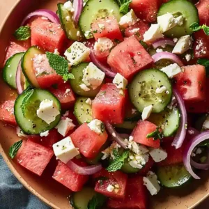 Watermelon Cucumber Salad