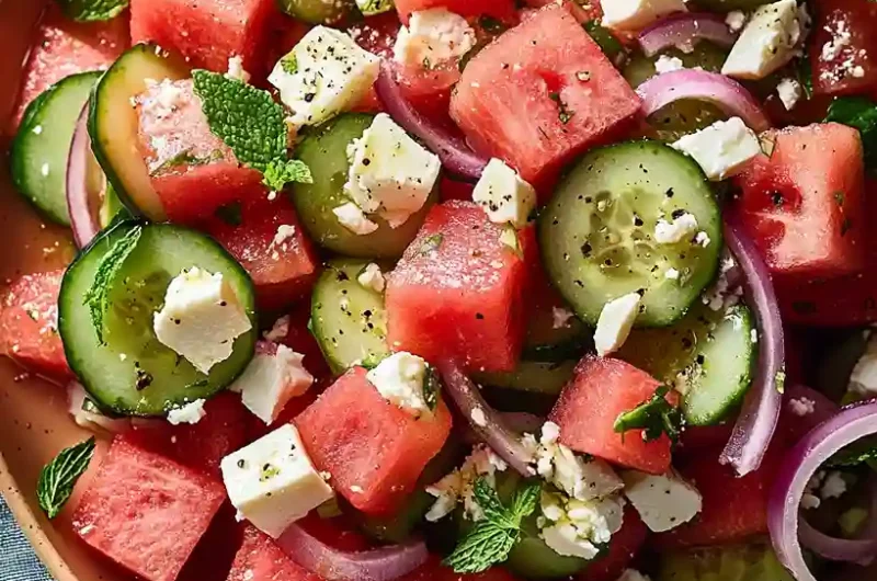 Watermelon Cucumber Salad