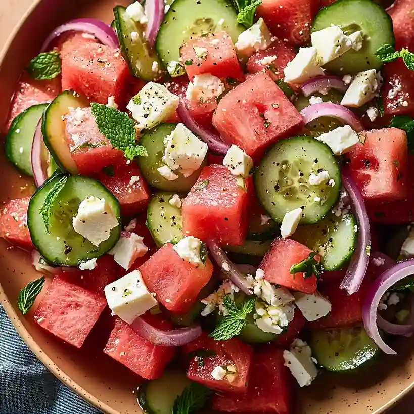 Watermelon Cucumber Salad